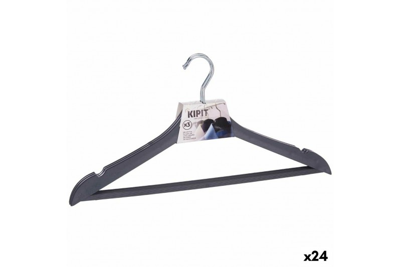 Set of Clothes Hangers Grey Plastic...