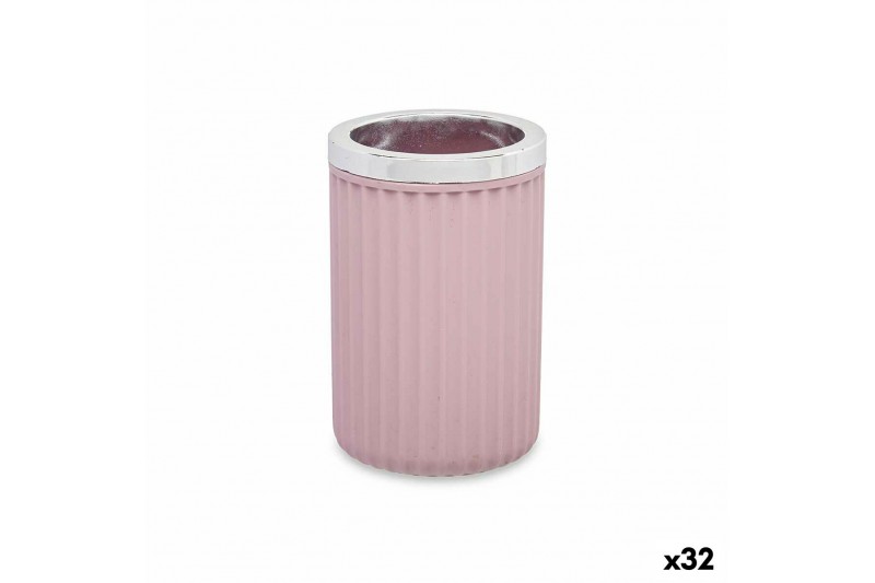 Glass Toothbrush Holder Pink Plastic...