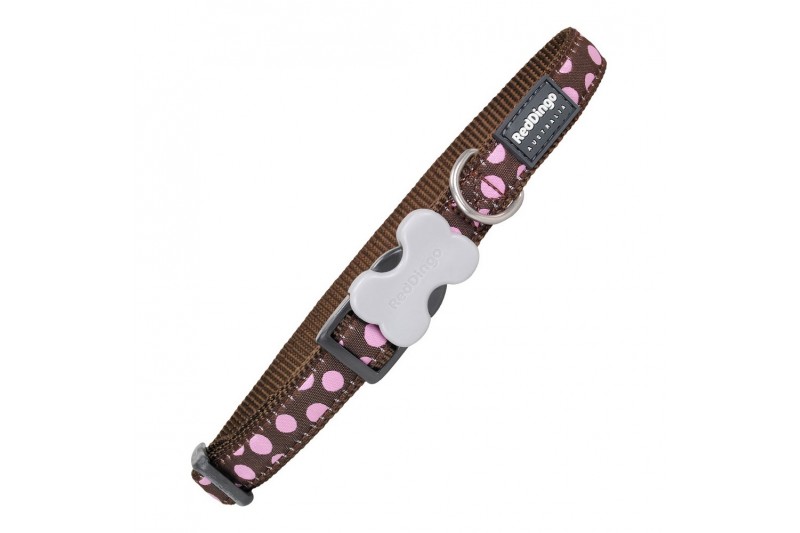 Dog collar Red Dingo Style Pink Spots...