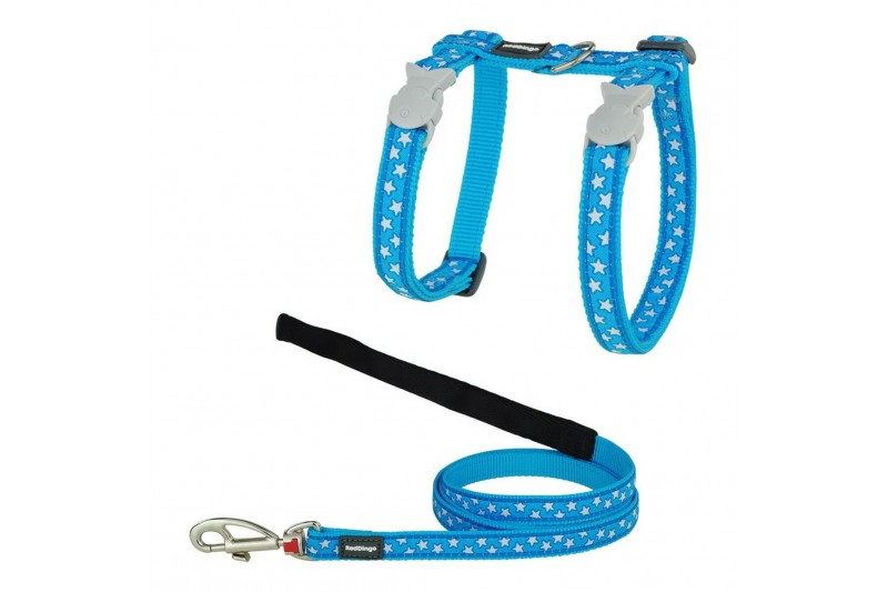 Cat Harness Red Dingo Style Turquoise...