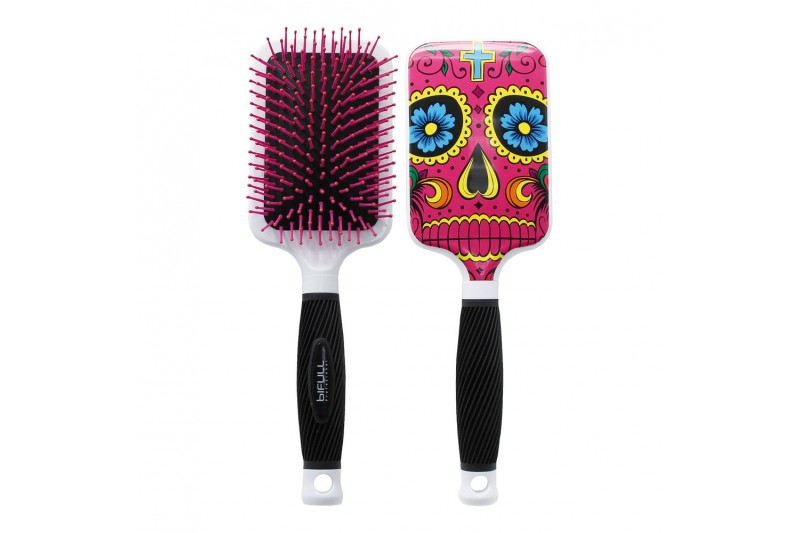 Detangling Hairbrush Bifull Skull Pink