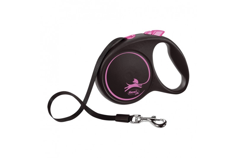 Dog Lead Flexi BLACK DESIGN 5 m Pink...