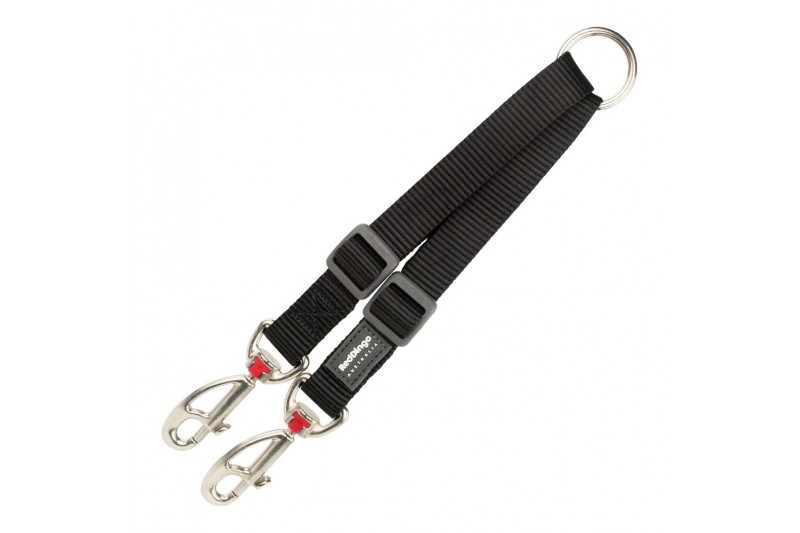 2 Dog Leash Coupler Red Dingo Zwart...