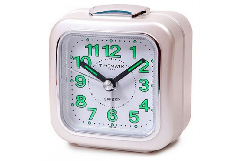 Analogue Alarm Clock Timemark White...