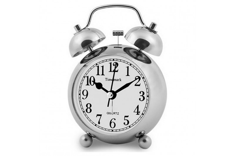 Analogue Alarm Clock Timemark Silver...