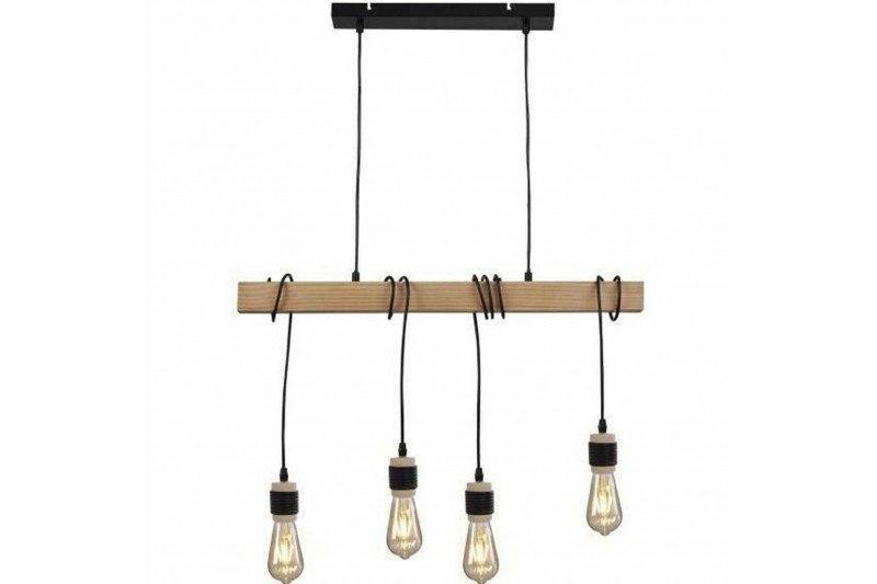 Ceiling Light Detroit 150 Black Wood