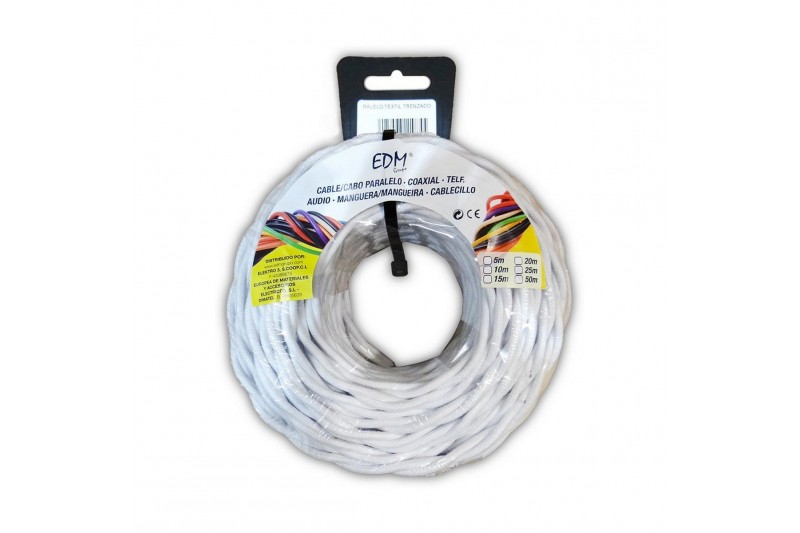 Cable EDM 2 x 1 mm Blanco 25 m