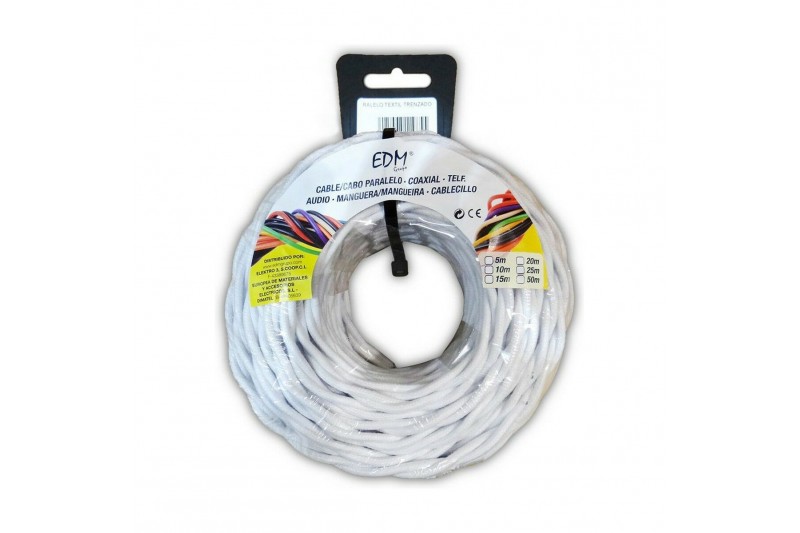 Cable EDM 2 x 1 mm White 5 m