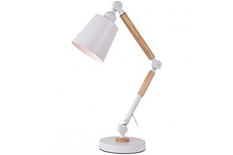 Bureaulamp EDM Hout Wit Metaal 60 W...