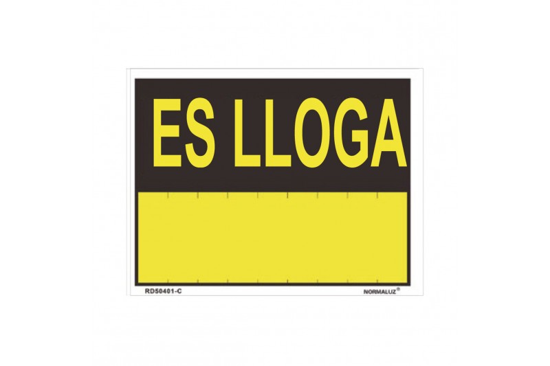 Schild Normaluz Es lloga PVC (35 x 45...