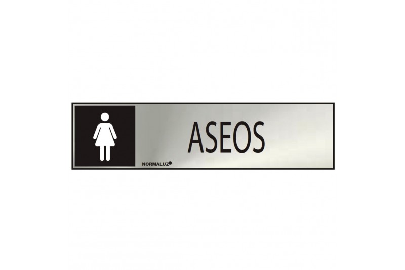 Schild Normaluz Aseos mujer Edelstahl...