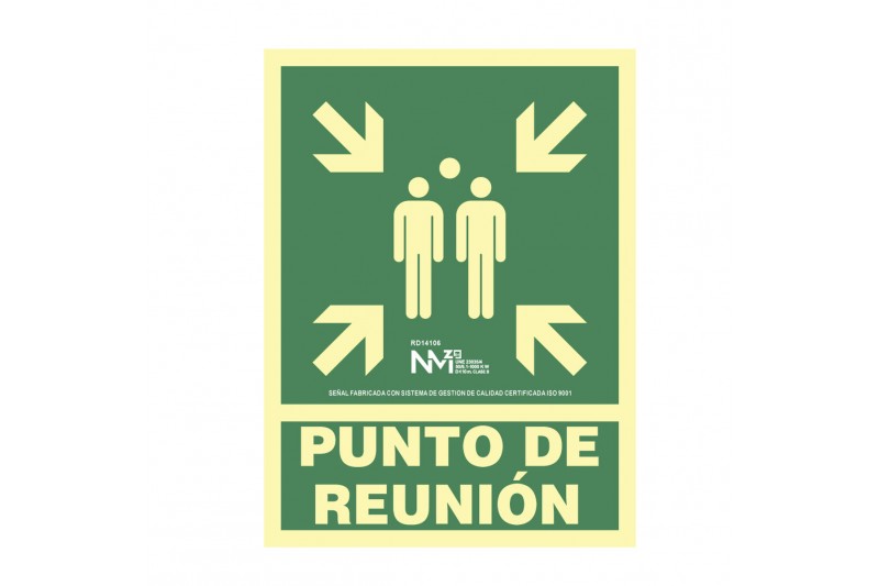 Schild Normaluz Punto de reunión PVC...