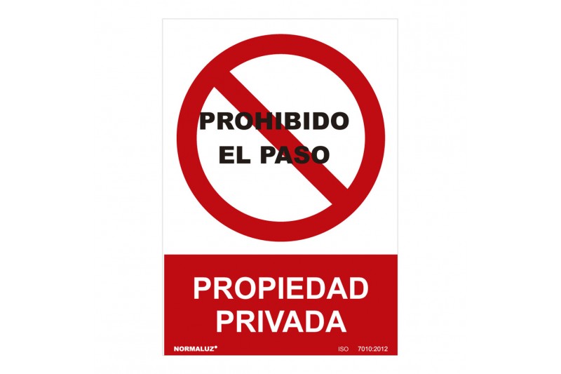 Cartel Normaluz Prohibido el paso...