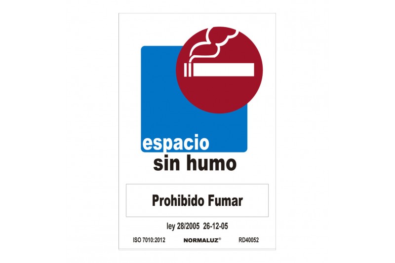 Cartel Normaluz Espacio sin humo,...