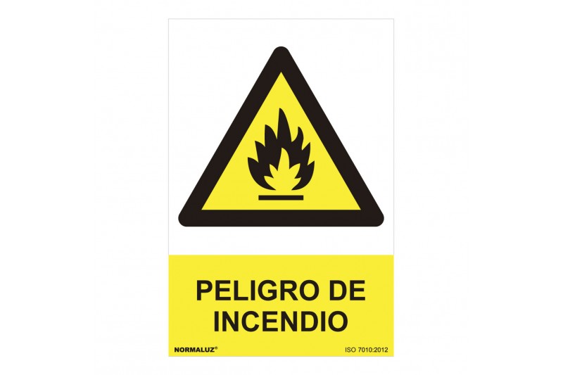 Bord Normaluz Peligro de incendio PVC...