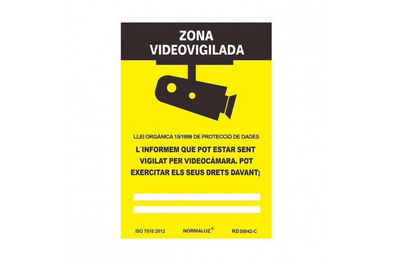 Bord Normaluz Zona videovigilada PVC...