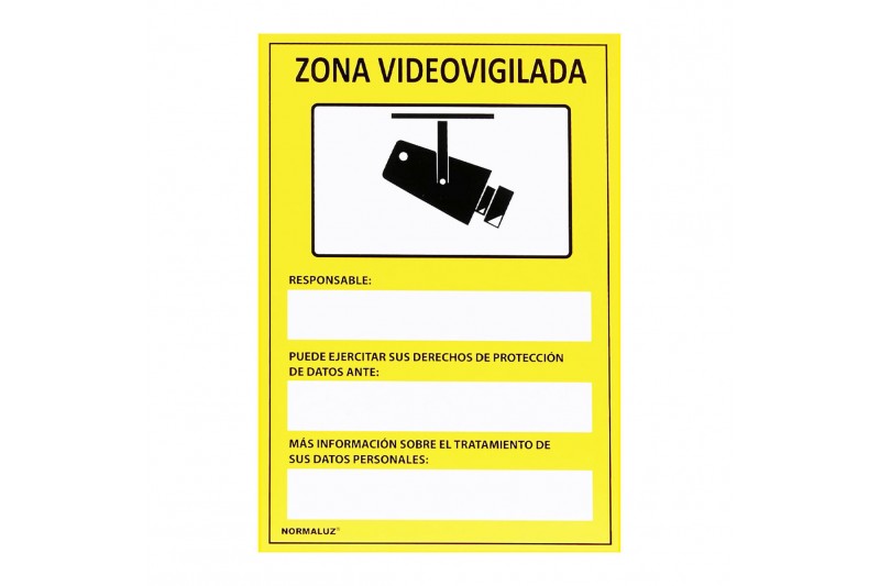 Bord Normaluz Zona videovigilada PVC...