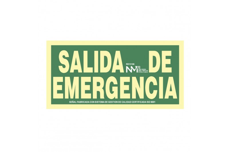 Bord Normaluz Salida de emergencia PVC