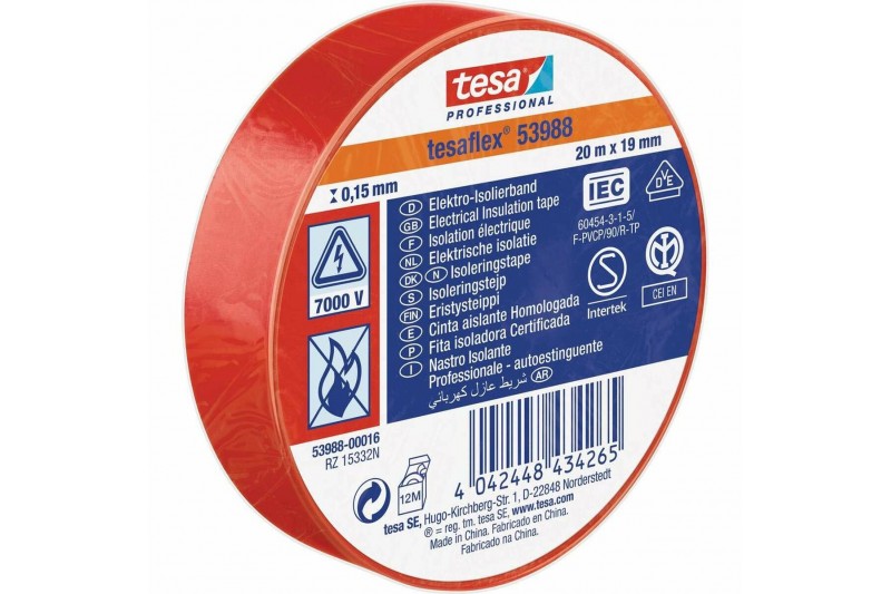 Insulating tape TESA Red (20 m x 19 mm)