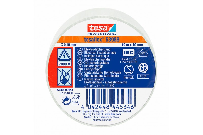 Insulating tape TESA White PVC (10 m...