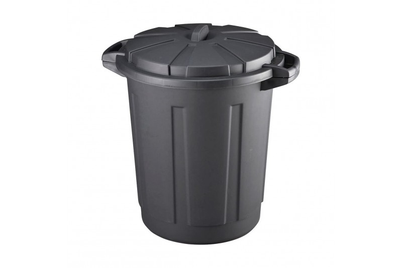 Cubo de basura Negro Polipropileno 80 L