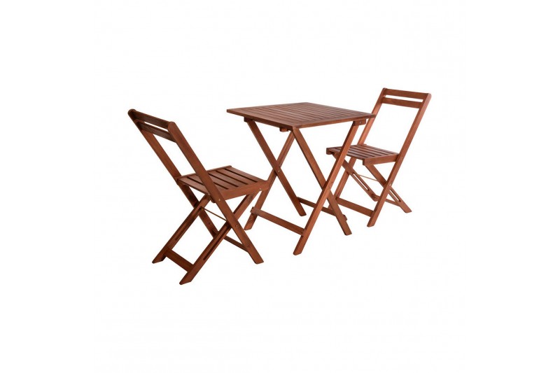 Table set with 2 chairs EDM Acacia