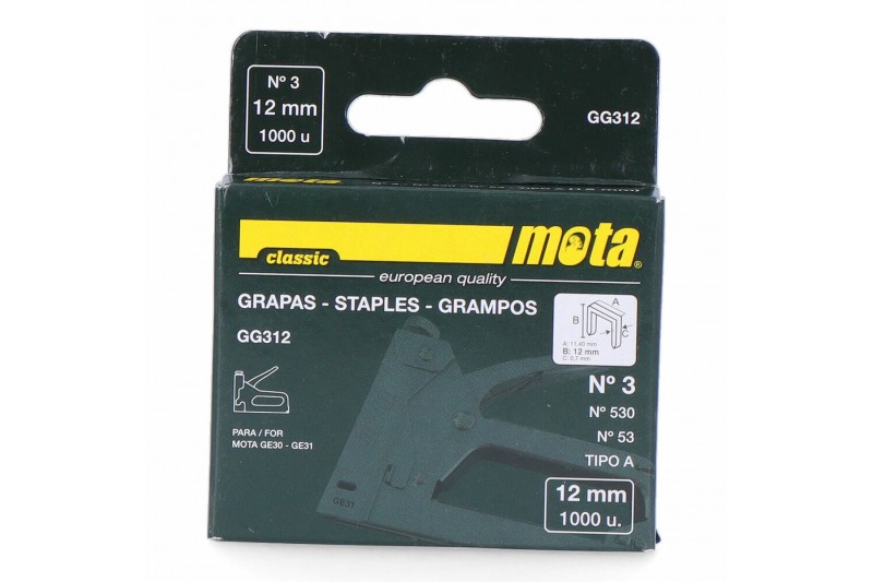 Agrafes Mota gg312 1000 Unidades Nº 3...