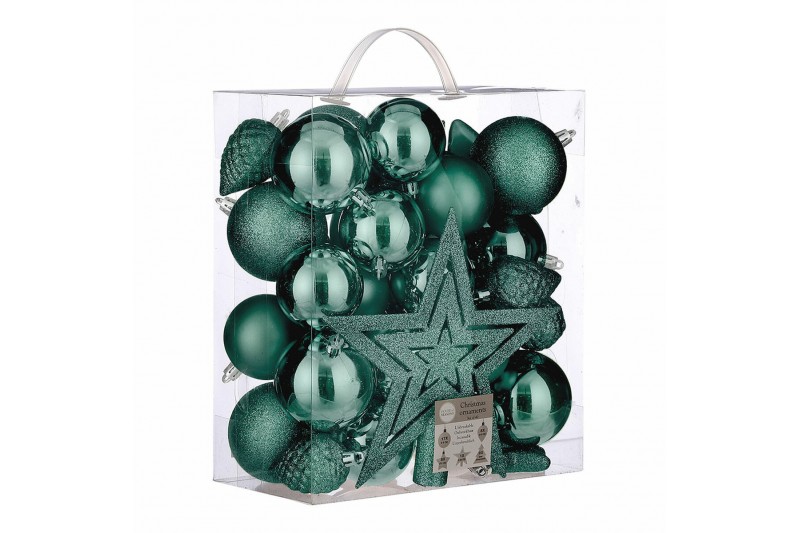 Christmas Baubles Blue 40 Pieces