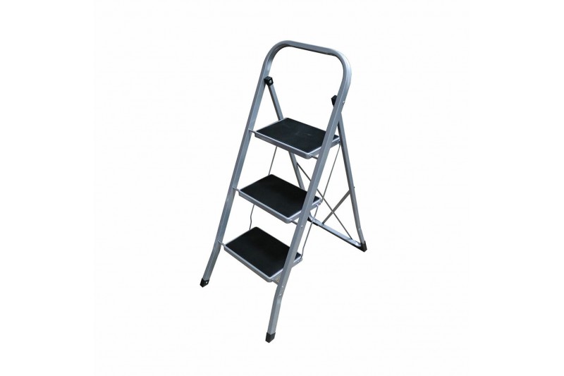 3-step folding ladder EDM Grey Steel...