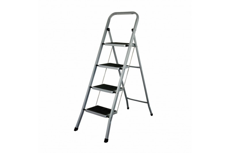 4-step folding ladder EDM Grey Steel...