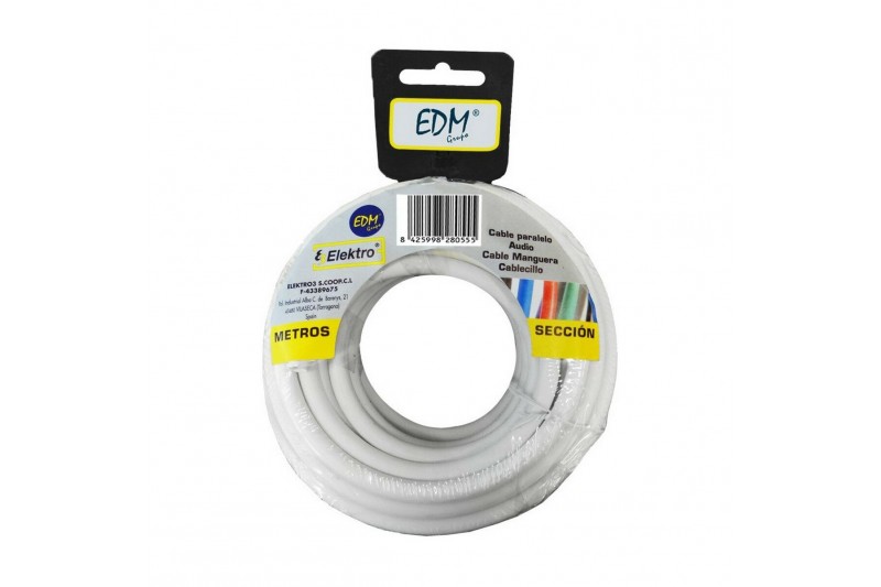 Cable EDM 2 X 0,5 mm Blanco 5 m