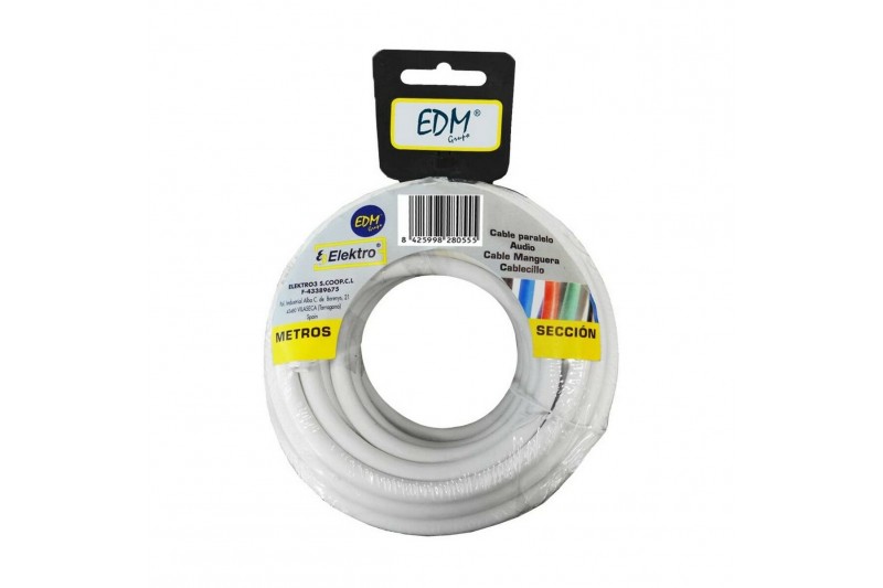 Cable EDM 2 X 0,5 mm Blanco 15 m