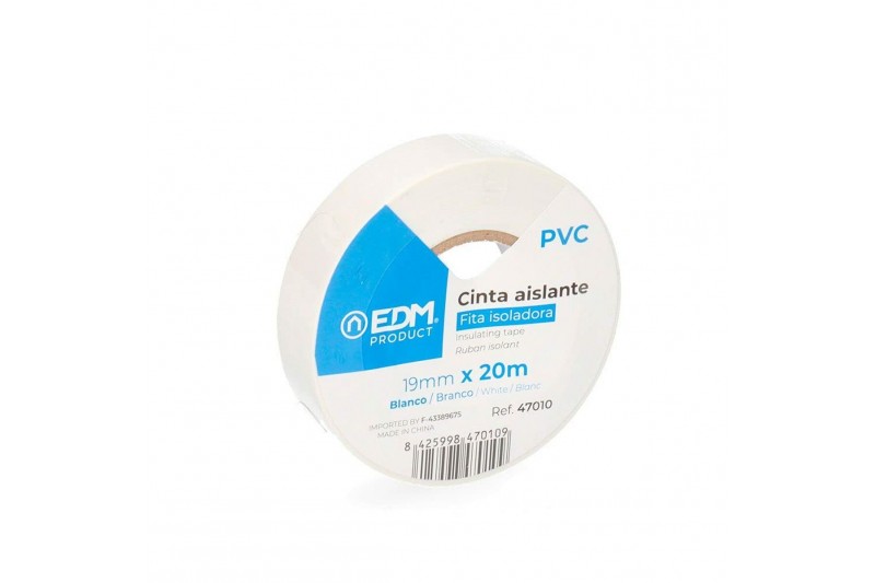 Cinta aislante EDM Blanco PVC (20 m x...