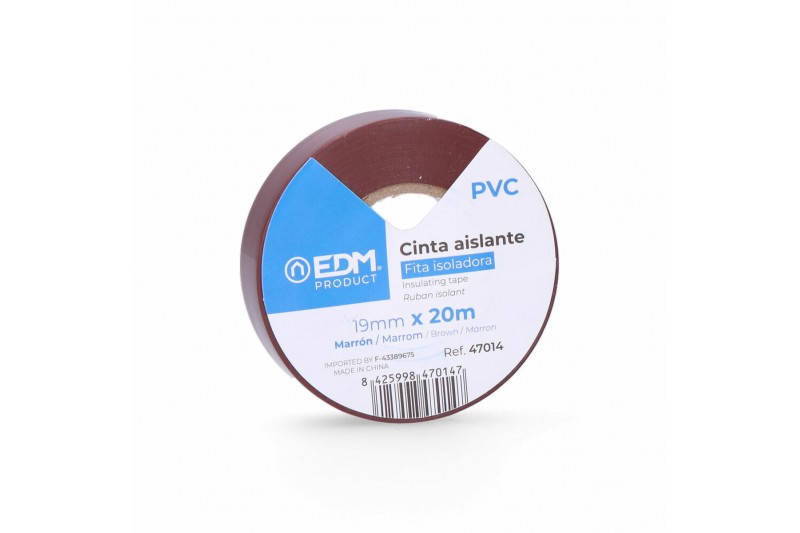 Cinta aislante EDM Marrón PVC (20 m x...