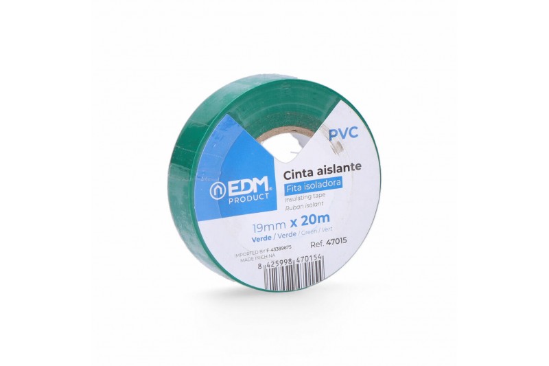 Cinta aislante EDM Verde PVC (20 m x...