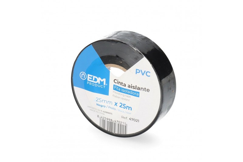 Cinta aislante EDM Negro PVC (25 mm x...