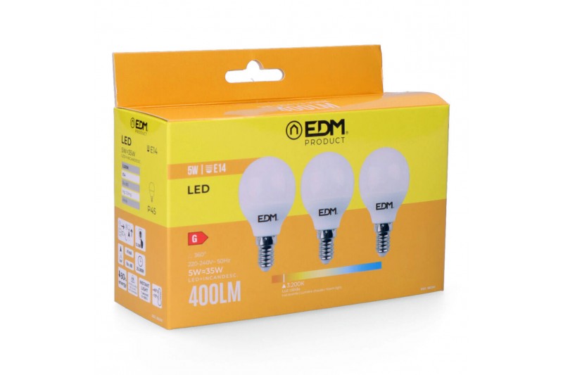 Bombilla LED EDM 5 W E14 G 400 lm...