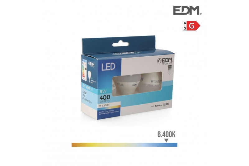 Bombilla LED EDM 5 W E14 G 400 lm...