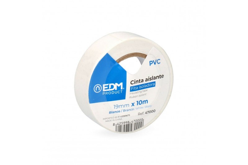 Cinta aislante EDM Blanco PVC (10 m x...