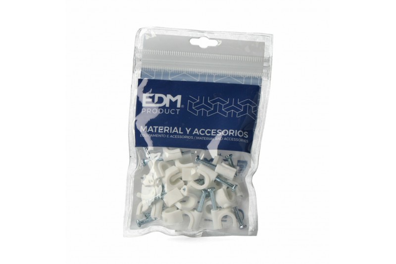 Agrafes EDM 2 x 1,5 mm Blanc Câbles...