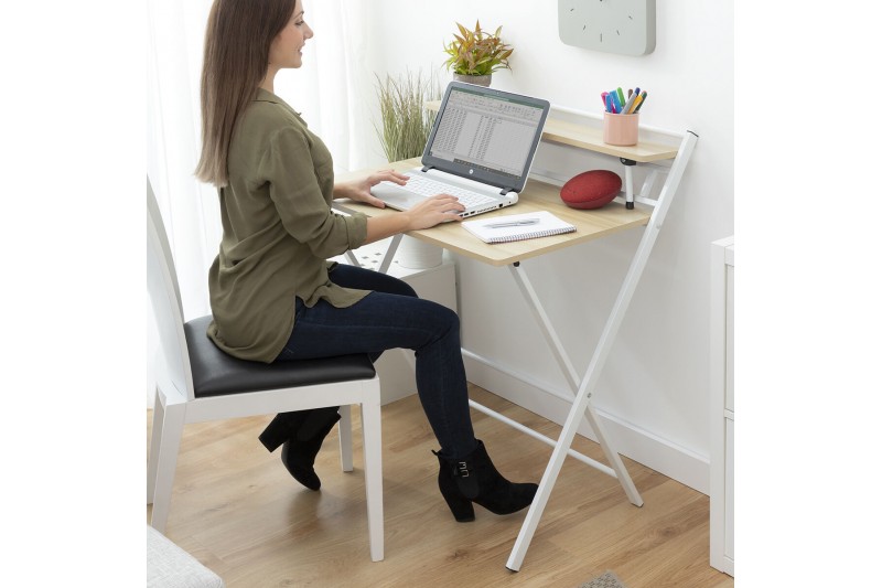 Bureau Pliable avec Étagère Tablezy...