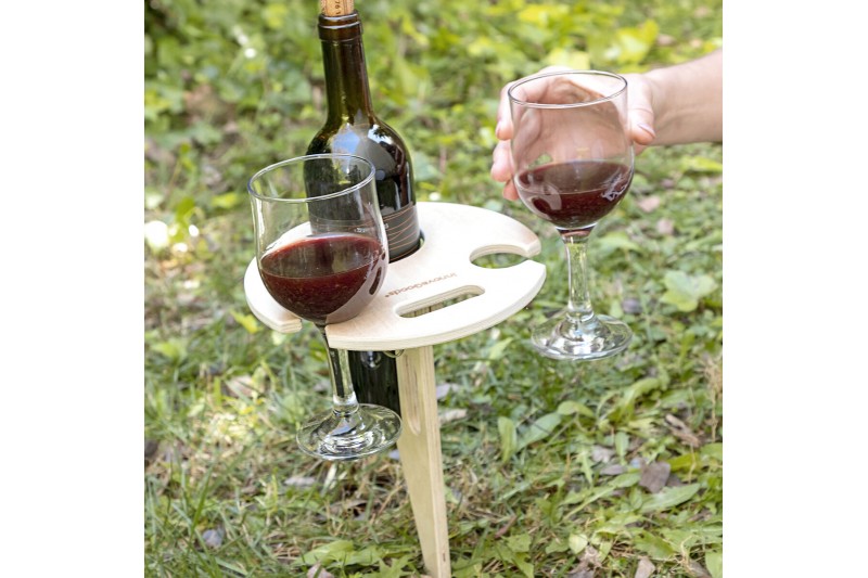 Folding and Portable Wine Table for...