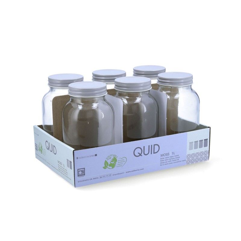 Tarro Quid Moss Gris Vidrio 1 L (Pack...