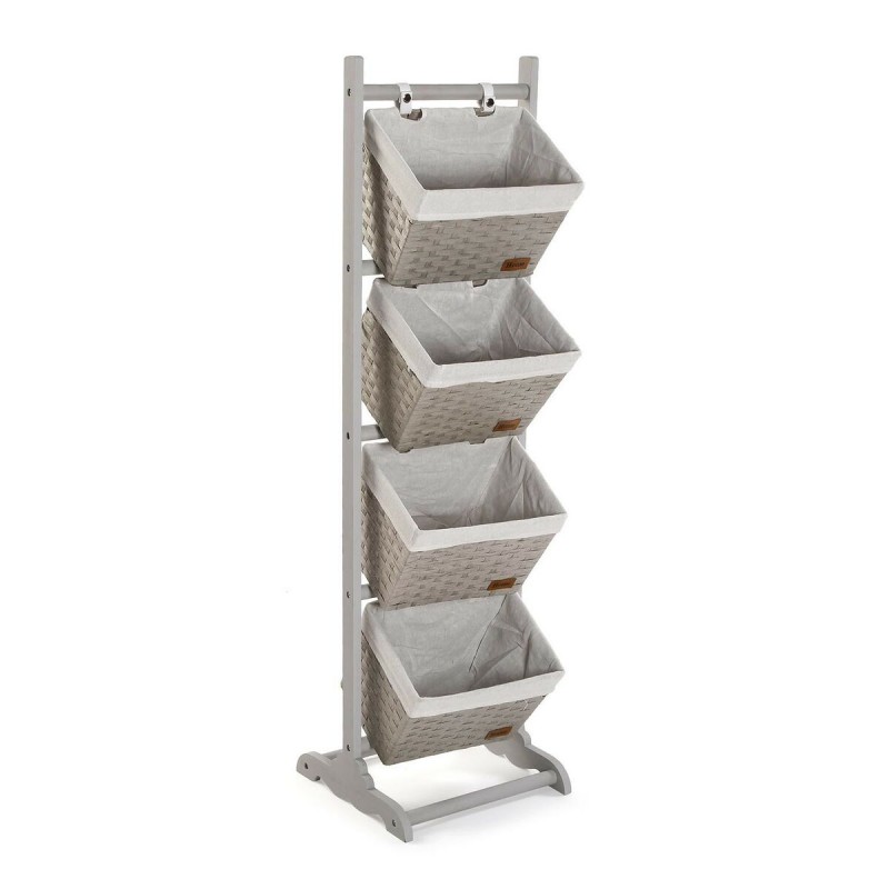 Bathroom Shelves Versa Grey 4 Baskets...