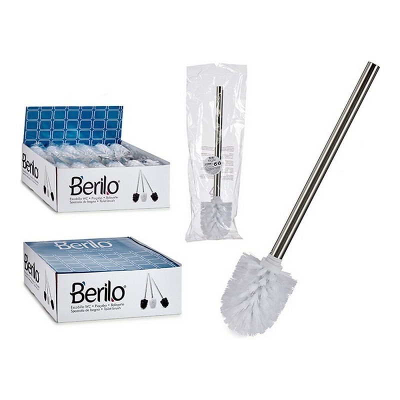 Toilet Brush White Silver Stainless...