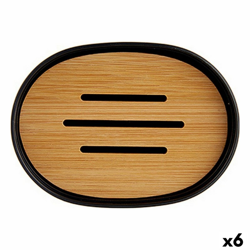 Soap dish Black Brown Bamboo...