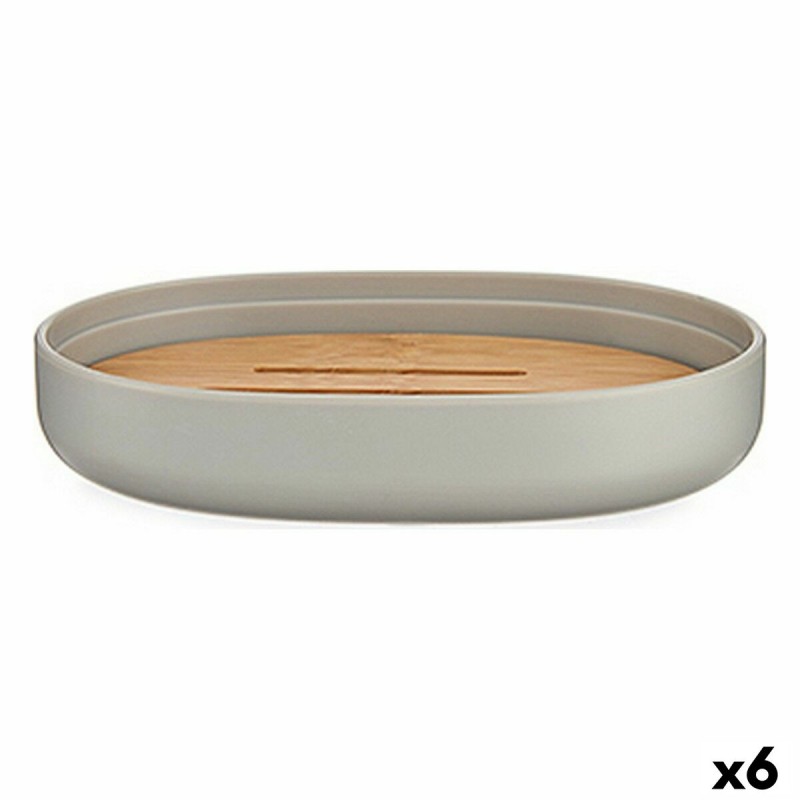 Soap dish Grey Brown Bamboo...