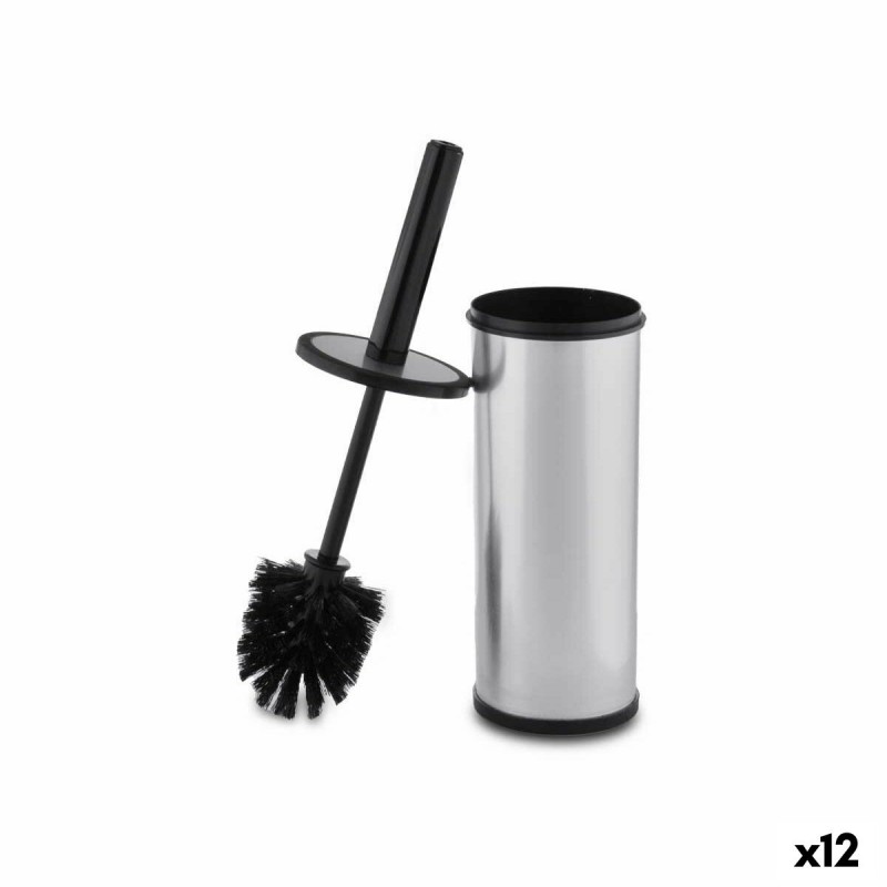 Toilet Brush Black Silver Plastic (9...