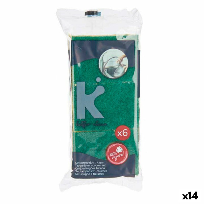 Set of scourers Abrasive fibre Green...