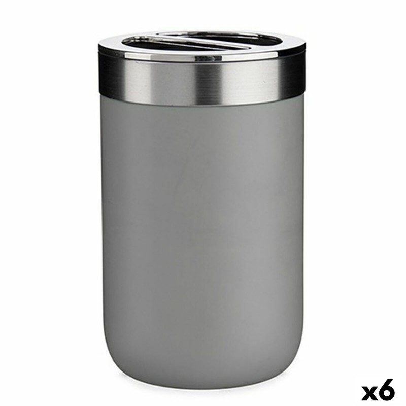 Toothbrush Holder Grey Silver Plastic...